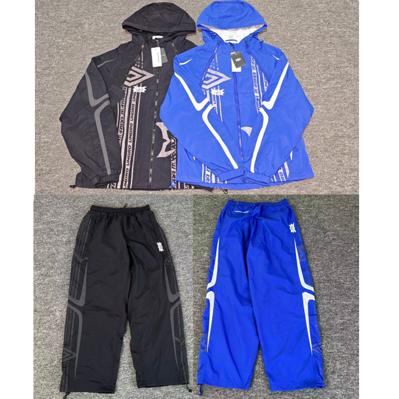 Vintage Windbreaker Nylon - Heren Y2K blauw gestreept MERTRA windjack