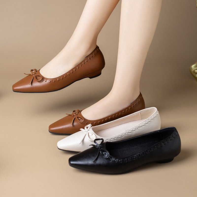 Vintage Fashion Dresses - Dames vintage instapschoenen, platte pumps met