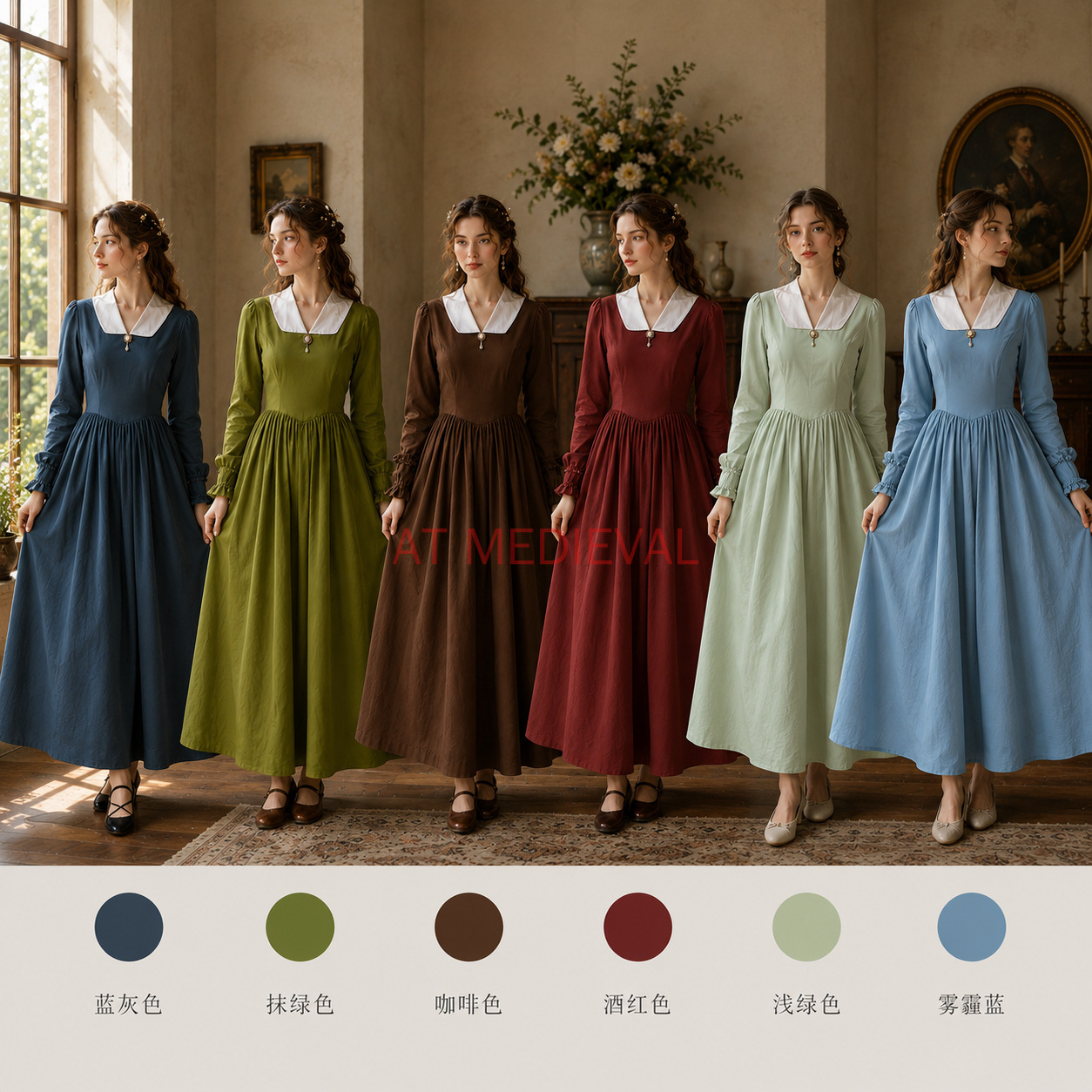 Vintage Fashion Stores - Vintage Victoriaanse dagjurk koloniale kleding voor