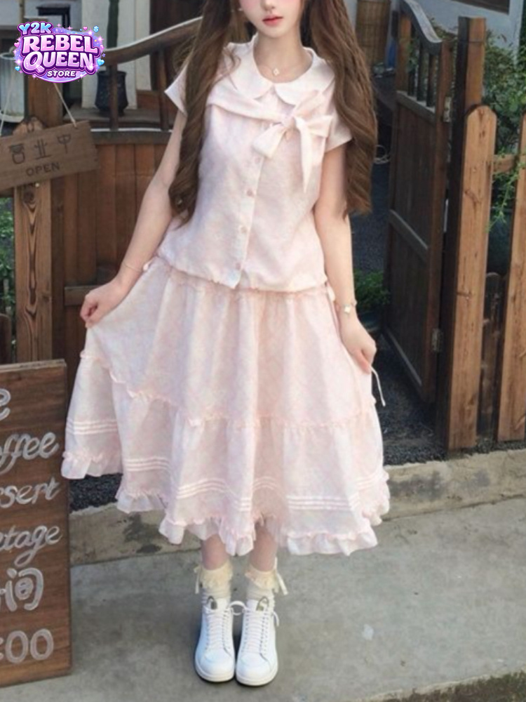 Vintage Fashion Jersey - Japanse vintage zoete strik Peter Pan