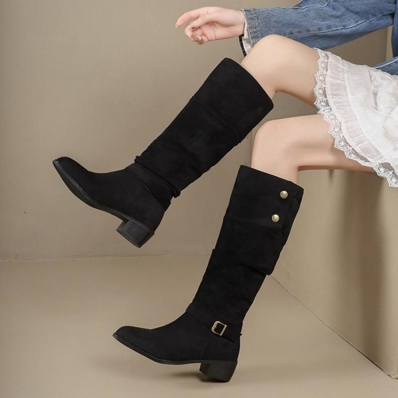 Dames Slouchy Hoge Laarzen Vin - Vintage Fashion Online recensie en prijs