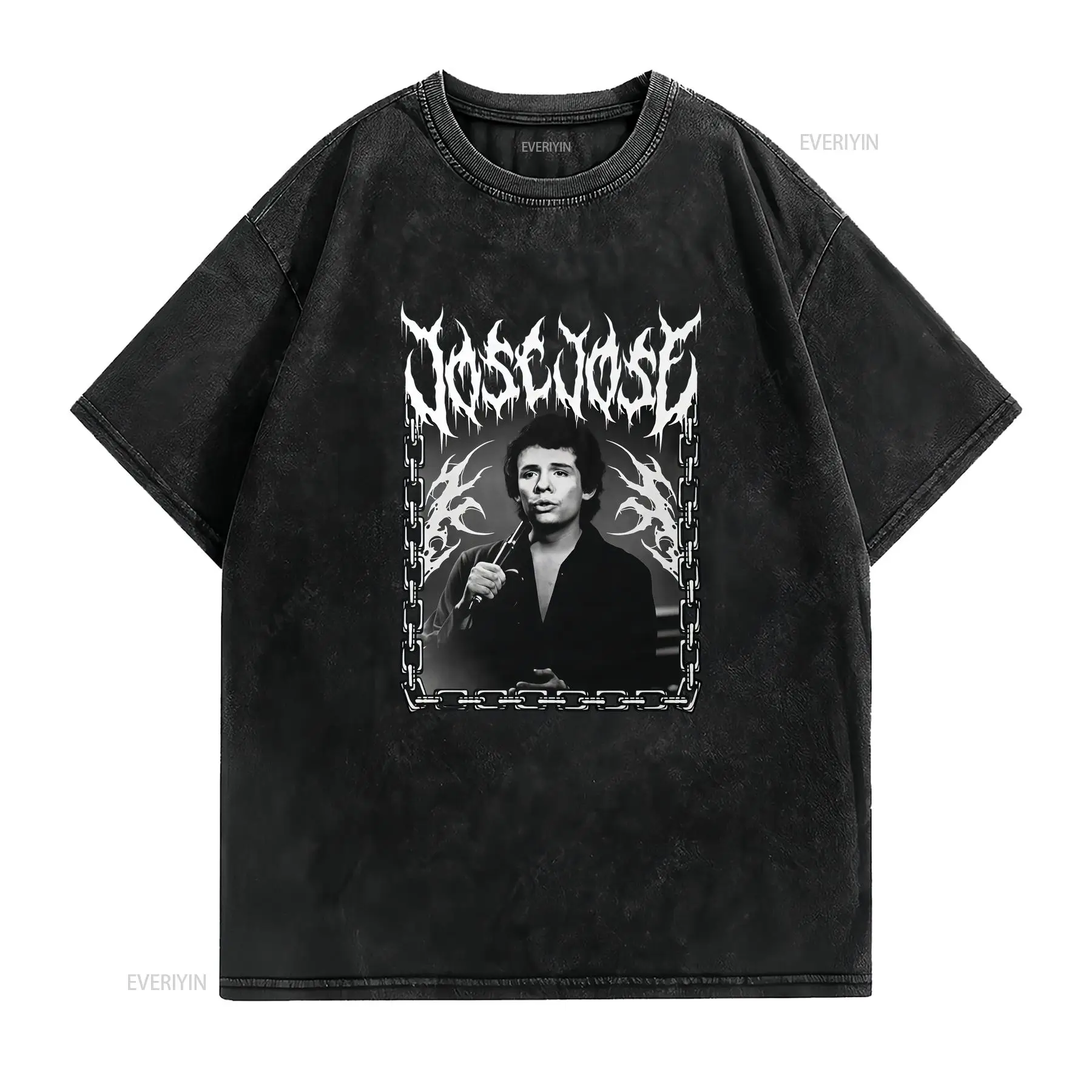 Jose Dark Metal Lettering T-sh - Vintage Fashion La recensie en prijs