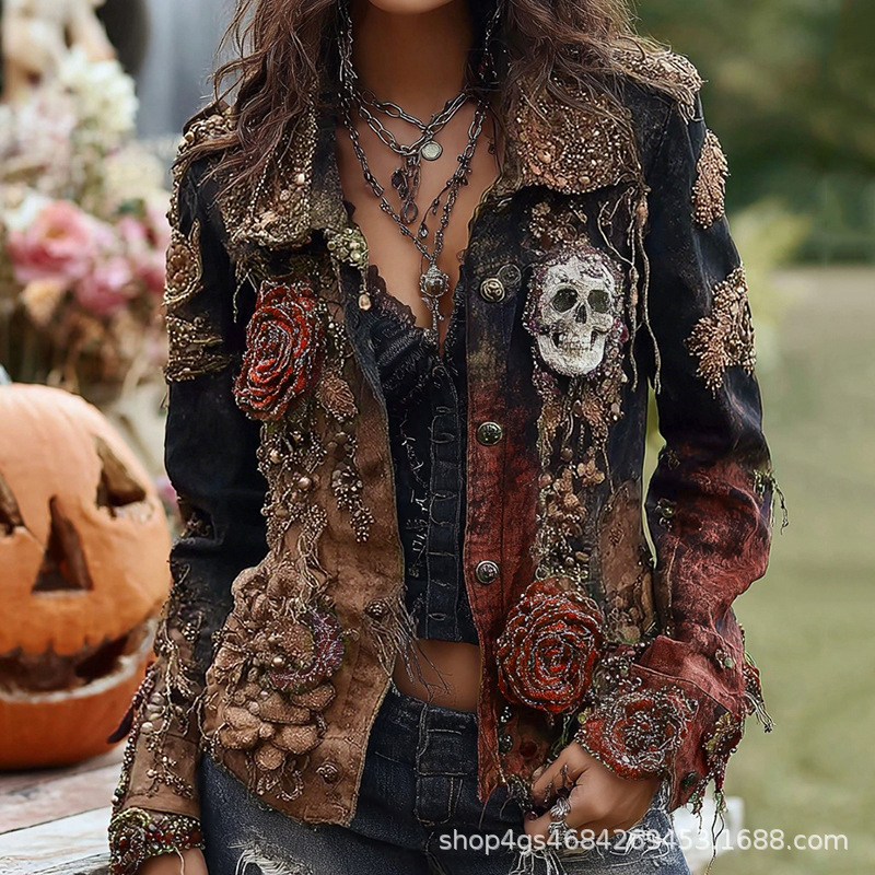 Gothic Punk Skull Rose Gebordu - Vintage Fashion Stores recensie en prijs