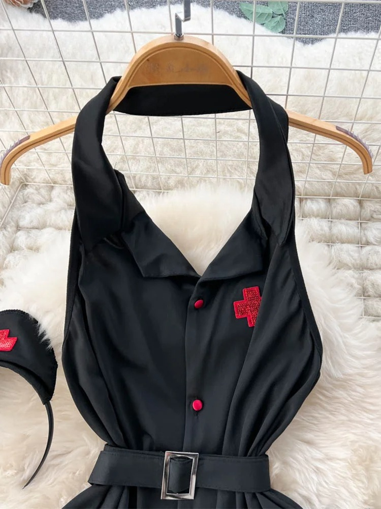 Erotische mode sexy halter lin - Vintage Fashion Dresses recensie en prijs