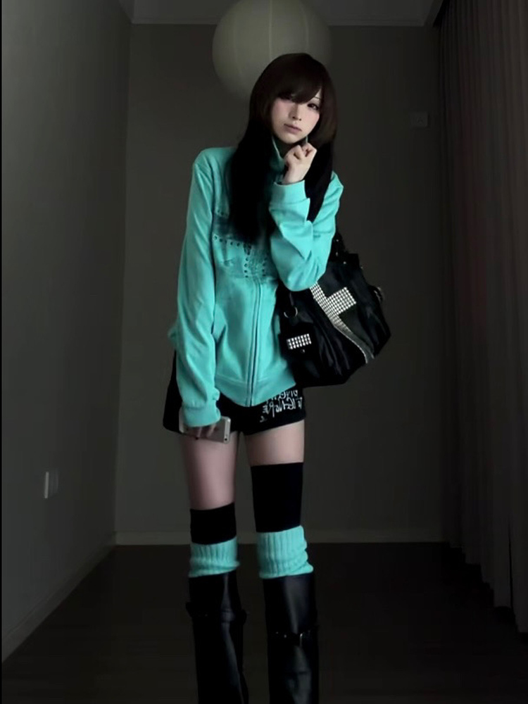 Mintgroene hoodie met print en - Vintage Windbreaker Nylon recensie en prijs