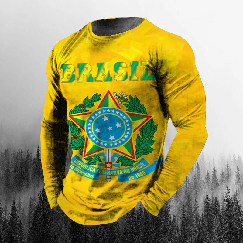 Vintage Braziliaanse vlag 3D-p - Vintage Fashion Jersey recensie en prijs