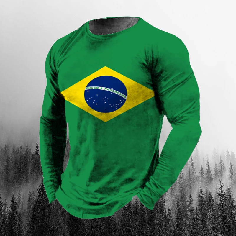 Vintage Braziliaanse vlag 3D-p - Vintage Fashion Jersey recensie en prijs